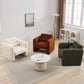 Modern Chair with Sheepskin Sherpa Fabric, Soft Cushion Armchair in Seaweed Green for Living Rooms