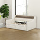 Twin Size Daybed with Storage Drawers, Upholstered Daybed with Charging Station and LED Lights, Beige