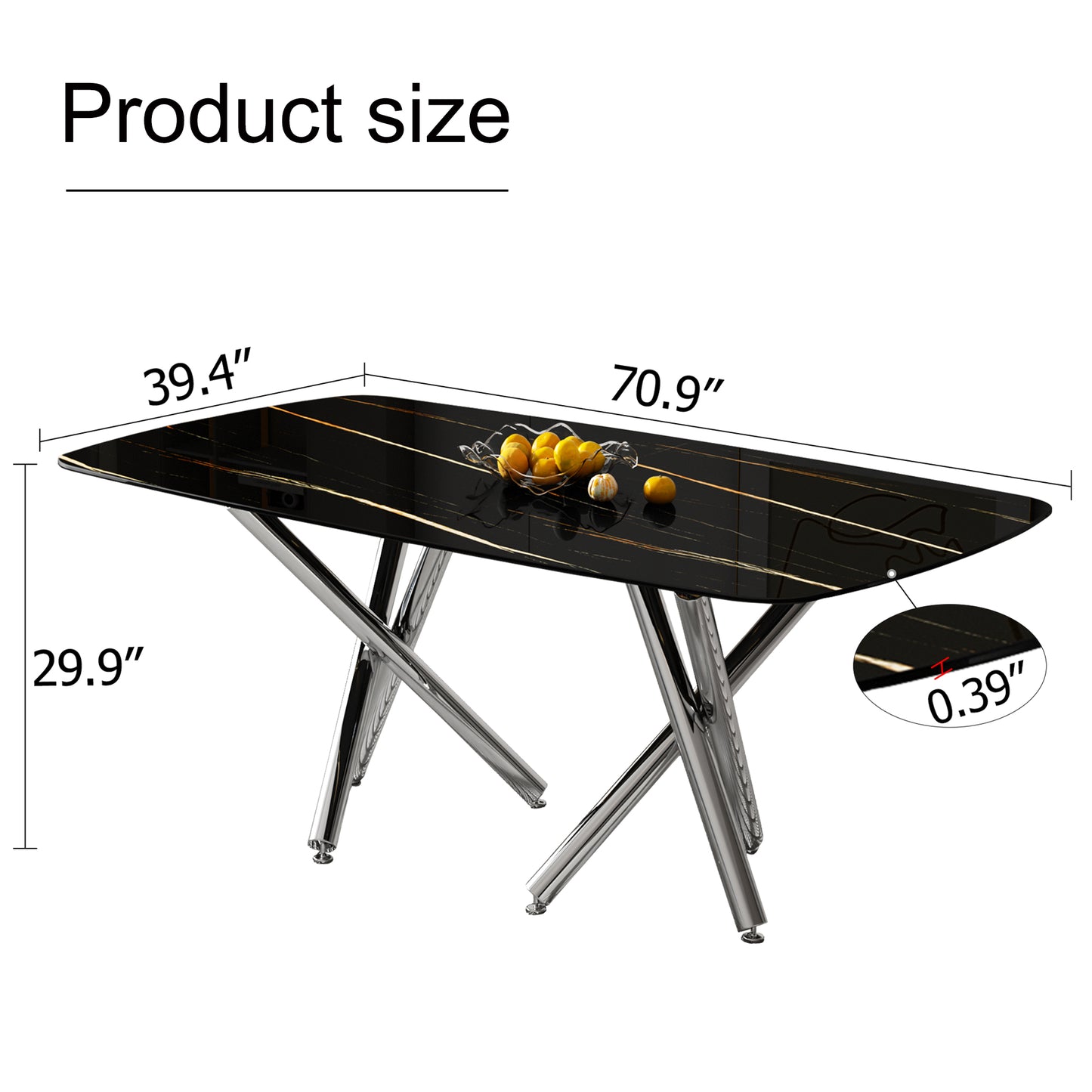 Large modern minimalist rectangular dining table