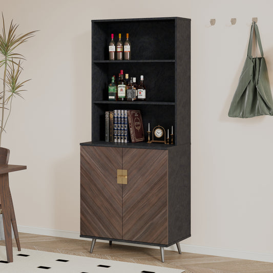 Accent Storage Cabinet with Doors, Bar Cabinet Buffet for Living Rooms, Hallways, and Kitchens