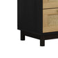 3-Drawers Storage Cabinet Rope Woven Drawer,for Bedroom,Living Room,Dining Room,Hallways,Black