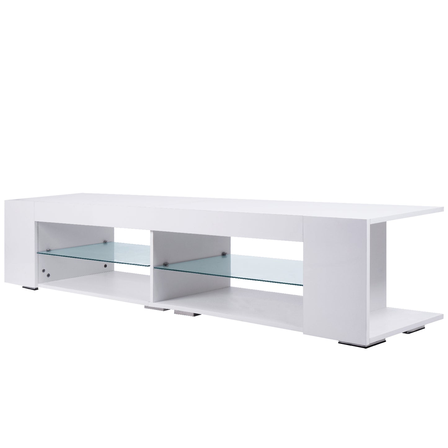 LED TV Stand Modern Entertainment Center with Storage High Gloss Gaming