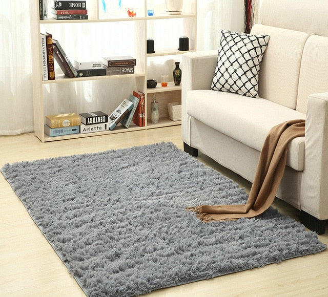 Super Soft Silk Wool Rug Indoor Modern Shag Area Rug Silky Rugs Bedroom Floor Mat Baby Nursery Rug Children Carpet