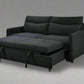 3-in-1 Convertible Sleeper Sofa Bed, Modern Fabric Loveseat with Pullout Bed, Perfect for Small Spaces, Black