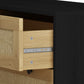 3-Drawers Storage Cabinet Rope Woven Drawer,for Bedroom,Living Room,Dining Room,Hallways,Black