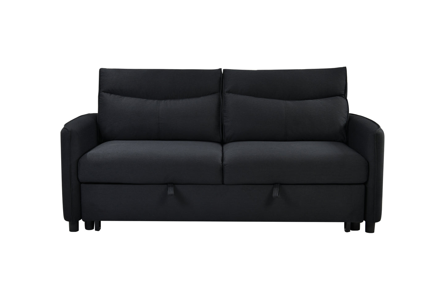 3-in-1 Convertible Sleeper Sofa Bed, Modern Fabric Loveseat with Pullout Bed, Perfect for Small Spaces, Black