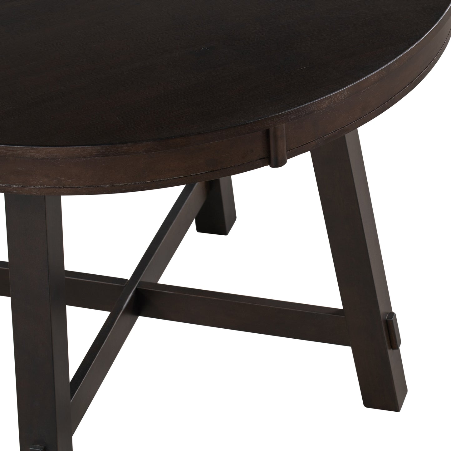 TREXM Farmhouse Round Extendable Dining Table