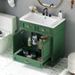 30" Uncovered Bathroom Vanity with Soft-Closed Door, Solid Wood Frame Storage Cabinet, Green Finish