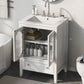 Bathroom Vanity with Sink, Bathroom Vanity Cabinet with One Drawer and Doors, Adjustable Shelf, Solid Wood and MDF, White