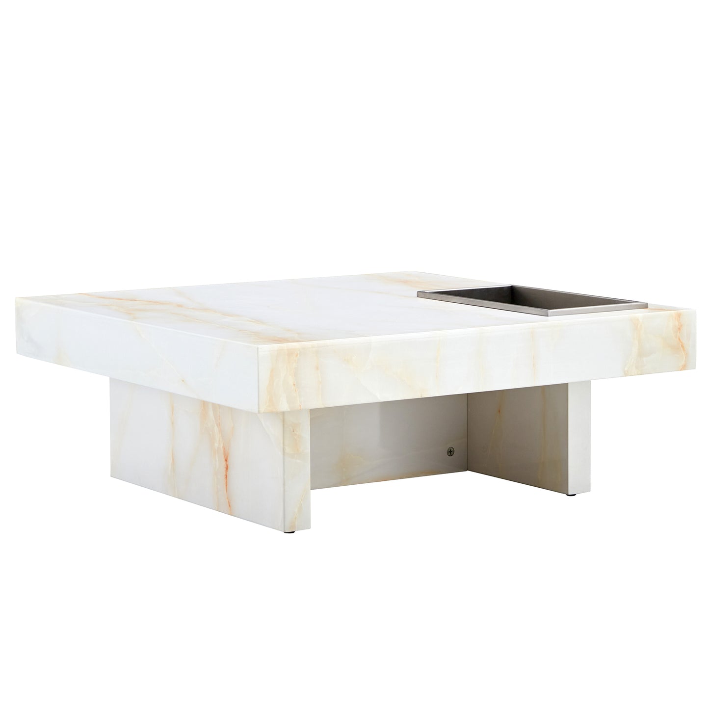 A modern and practical coffee table with imitation marble patterns made of MDF material