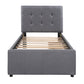 Linen Upholstered Platform Bed With Headboard and Two Drawers Twin