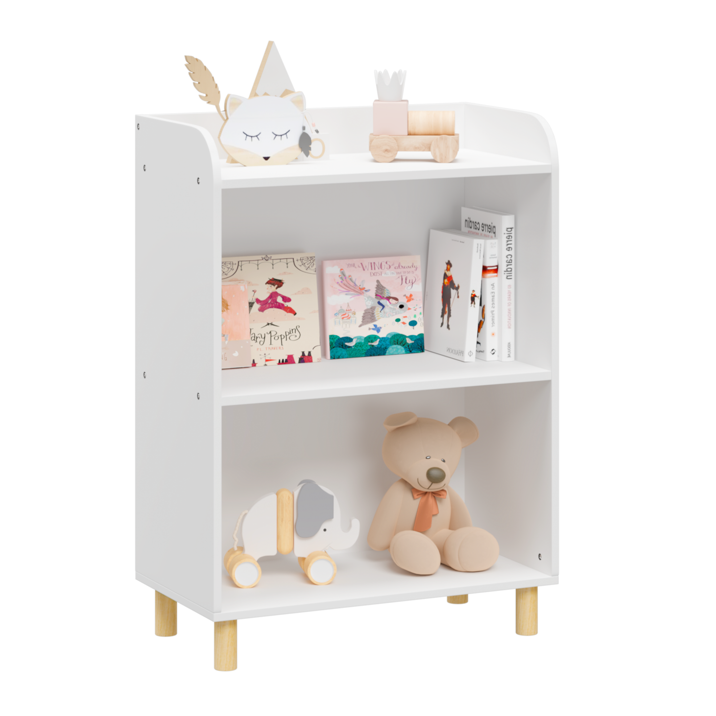 Kids 3-Tier Bookcase  Children's Book Display Bookshelf Toy Storage Cabinet Organizer for Children's Room