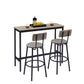 Bar Table Set with 2 Bar stools PU Soft seat with backrest Grey 43.31'' L x 15.75'' W x 35.43'' H