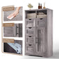 5 Drawers Storage Cabinet with Adjustable Shelves, Bathroom Cabinet with Doors, Floor Cabinet for Living Room Grey