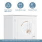 Tall Bathroom Storage Cabinet with 2 Drawers and Adjustable Shelf, White MDF Board Design