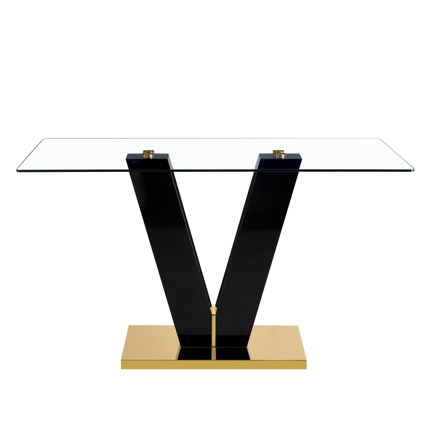 Large Modern Minimalist Rectangular Glass Dining Table for 6-8