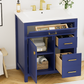 30-Inch Blue Bathroom Vanity with Ceramic Sink and Ample Storage - Ideal Choice for Small Bathrooms