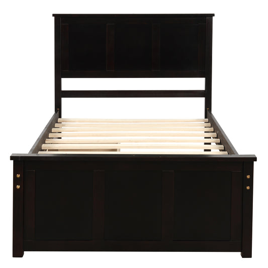 Platform Storage Bed  2 drawers with wheels  Twin Size Frame  Espresso