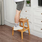 Acacia Wood Two-Step Stool, Small Rectangle Design for Functional Use