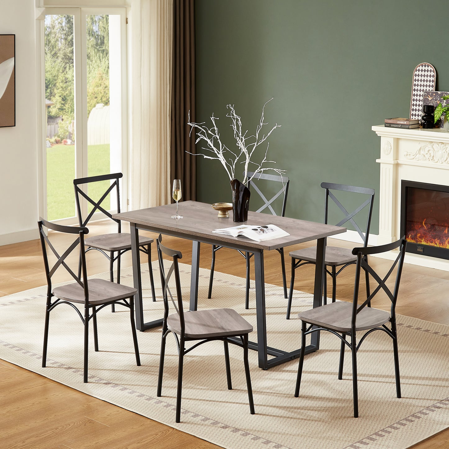 7-Piece Dining Set, Perfect for Kitchens and Breakfast Nooks, Modern Design for Dining Rooms