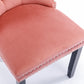 High-end Tufted Solid Wood Contemporary Velvet Upholstered Dining Chair with Wood Legs Nailhead Trim 2-Pcs Set Pink