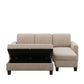 81" Reversible Sectional Couch with Storage Chaise, L-Shaped Sofa for Apartments in Warm Grey