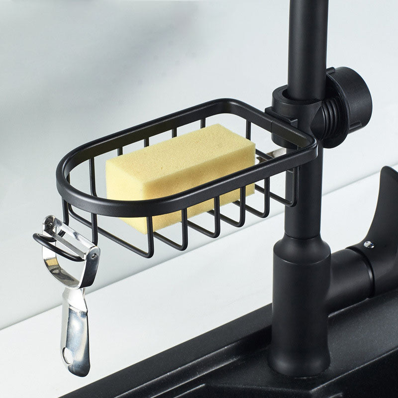 Kitchen Storage Rack Faucet Rack Space Aluminum Household Pool Sponge Drain Hanging Basket Sink Storage Rack