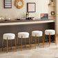 24-Inch High Circular Bar Stool, Set of 2 with Cushioned Seats and Sturdy Legs