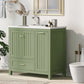 36" Bathroom Vanity with Sink, Double Door Cabinet, Large Drawer, and Flip Drawer, Green Finish