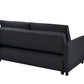 3-in-1 Convertible Sleeper Sofa Bed, Modern Fabric Loveseat with Pullout Bed, Perfect for Small Spaces, Black