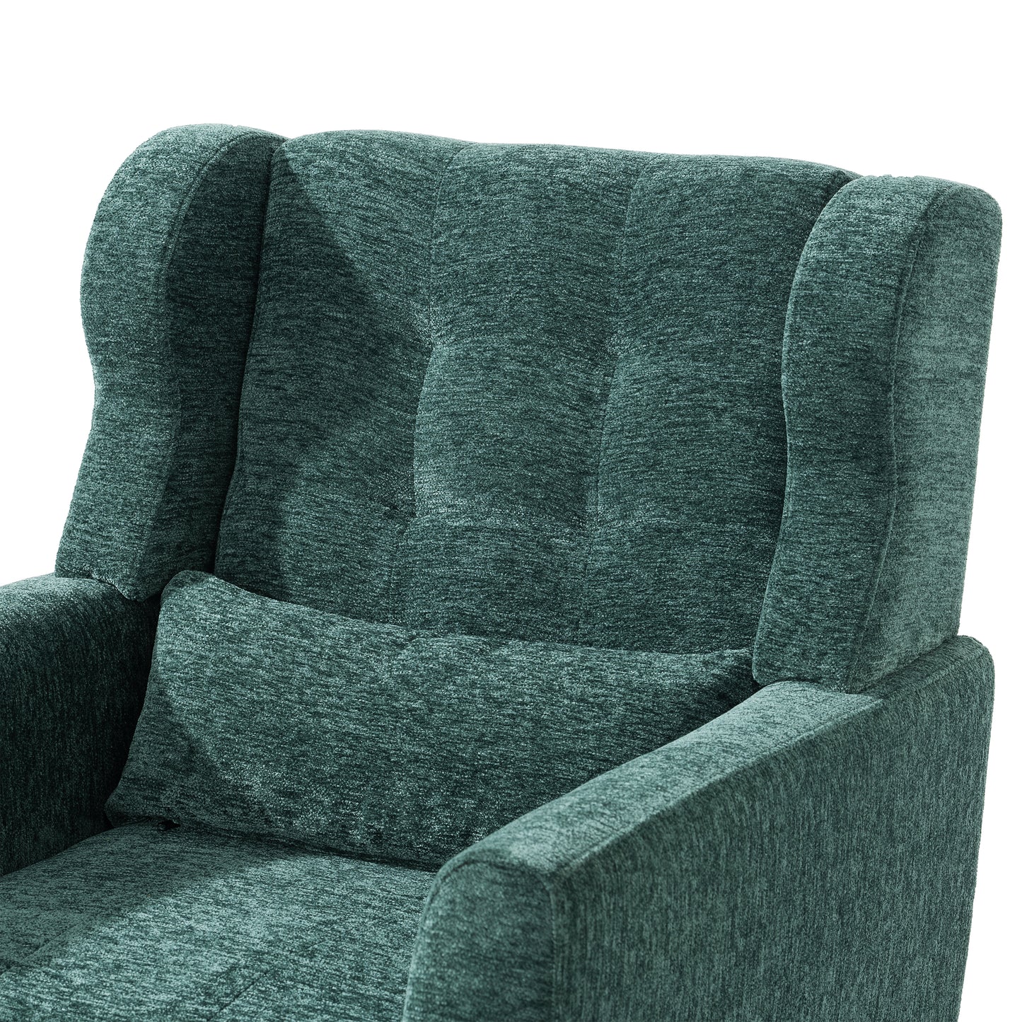 Modern Accent Chair Upholstered Foam Filled Living Room Chairs Comfy Reading Chair Mid Century Modern Chair  (Blackish Green)