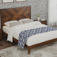 Mid-Century Modern Platform Bed Wood Slat Support with No Box Spring Needed,Full, Walnut