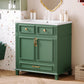 30" Uncovered Bathroom Vanity with Soft-Closed Door, Solid Wood Frame Storage Cabinet, Green Finish