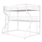 Full XL over Twin XL over Queen Size Triple Bunk Bed with Long and Short Ladder White