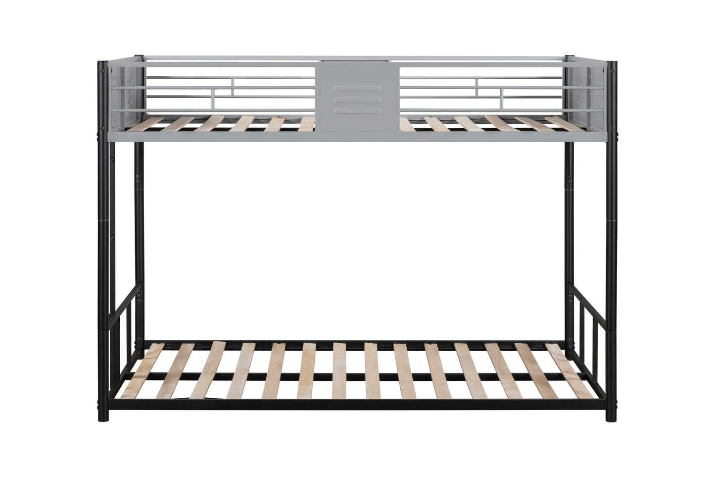 Metal twin bed with ventilation panel for noise reduction/safety guardrail/flexible space support/triple bed/CPC Certified