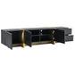 Luxury Fluted TV Stand for TVs Up to 80'', Modern Entertainment Center with Storage Cabinets & Drawers Black