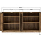 65-Inch Rustic Oak Faux Rattan Sideboard, Barn Door Design for Living Rooms, Entryways, and Bedrooms