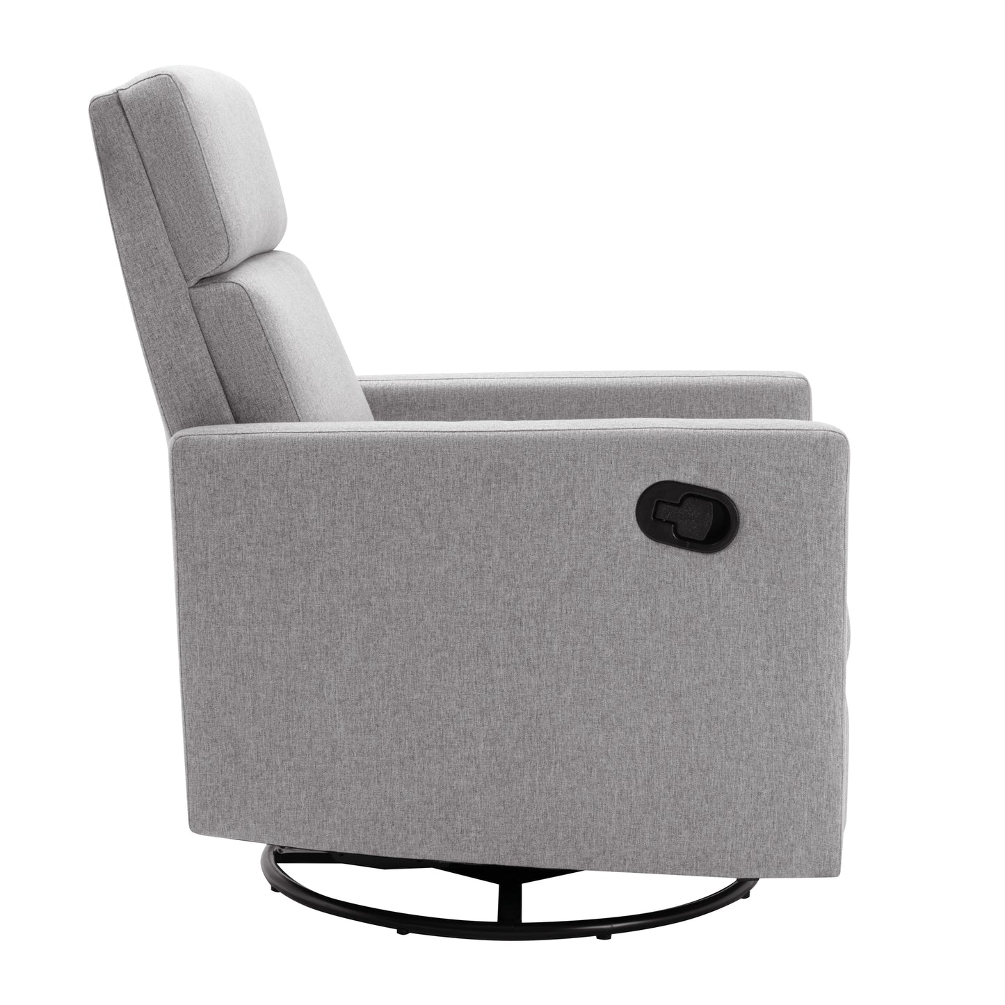 Modern Upholstered Rocker Nursery Chair Plush Seating Glider Swivel Recliner Chair Gray