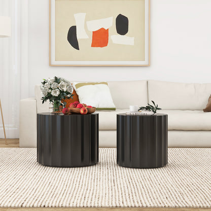 Coffee Table Set of 2, Round Coffee Table ,Nesting Coffet Table,End table,Circle Sidetable for Living room ,Bedroom