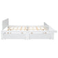 Full Bed with Footboard Bench 2 drawers White