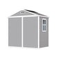 6' x 4.4' Resin Weather Resistant Outdoor Storage Shed with Floor for Garden,Backyard,Pool Tool, Light Grey