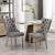 High end tufted solid wood velvet soft cushion dining chair chrome plated leg nail decoration gray and chrome two-piece set