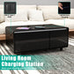 Modern Smart Coffee Table with Built-In Fridge, Bluetooth Speaker, Wireless Charging, and Touch Control Panel, Black