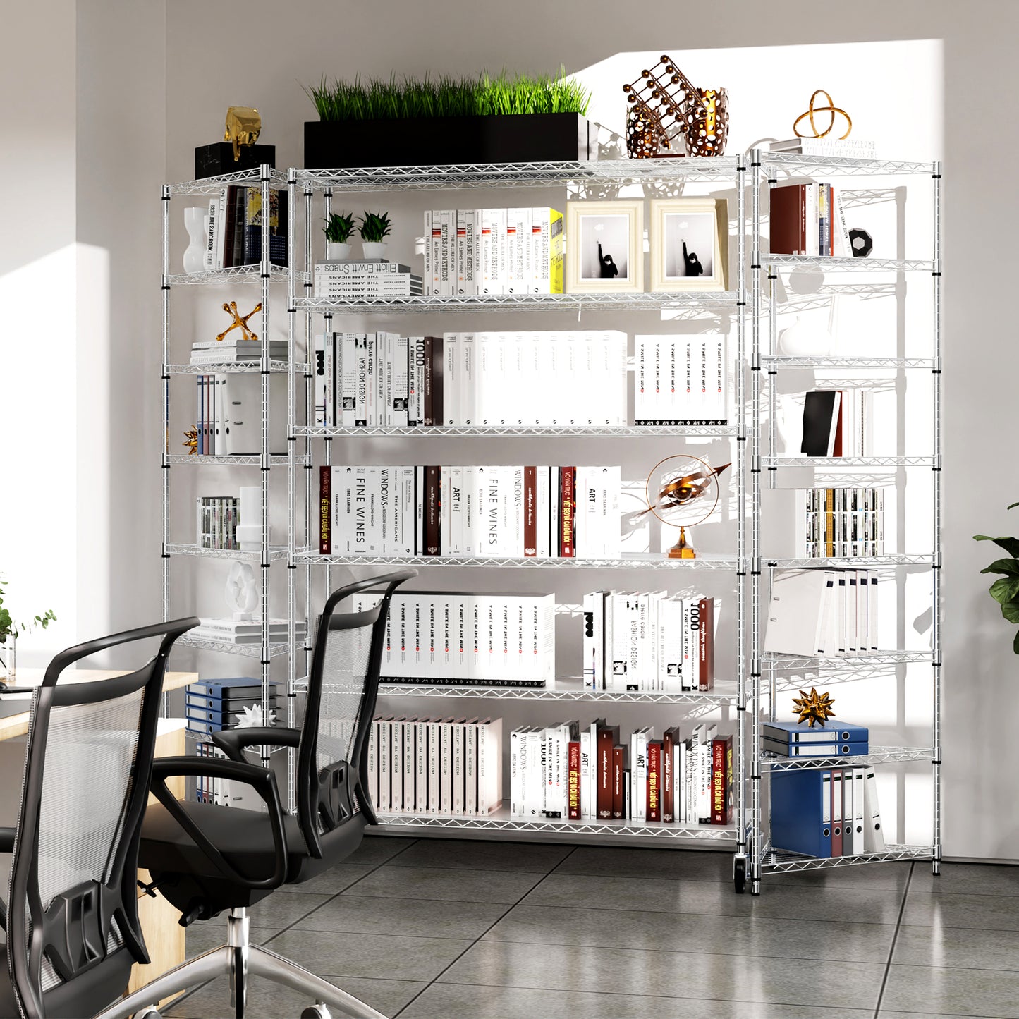 6-Tier Wire Shelving Unit, 6000 LBS Capacity, NSF-Approved Adjustable Metal Garage Storage Shelves with Wheels