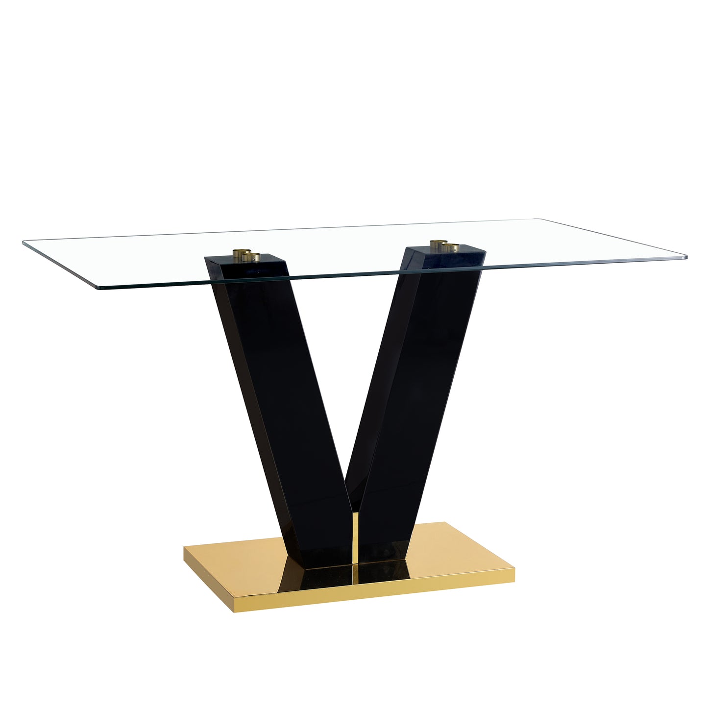 Large Modern Minimalist Rectangular Glass Dining Table for 6-8