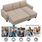 81" Reversible Sectional Couch with Storage Chaise, L-Shaped Sofa for Apartments in Warm Grey