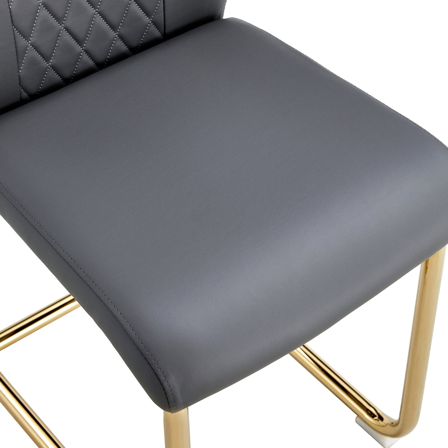 Comes with faux leather cushioned seats living room chairs with metal legs (gray+PU leather)