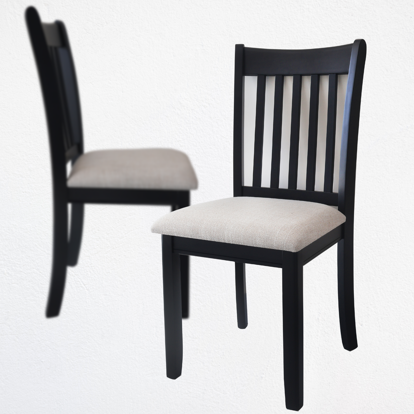 Upholstered Black Dining Chairs, Set of 2, Comfortable and Stylish for Farmhouse Kitchens