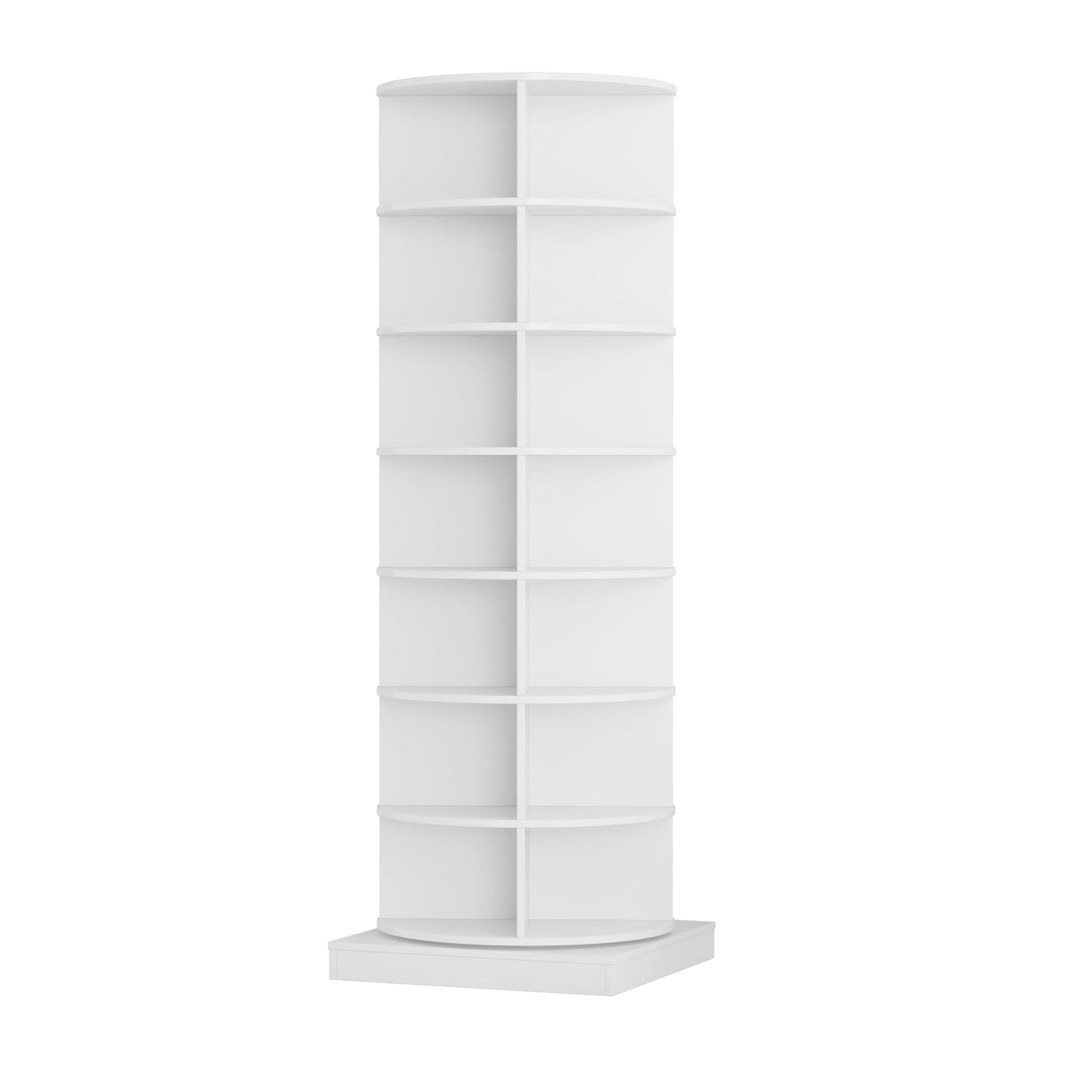 New 360-Degree White Rotating Shoe Cabinet with 7 Layers, Holds Up to 28 Pairs of Shoes