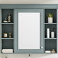 35 ''x 28' 'blue wall mounted bathroom storage cabinet with mirror door and medication cabinet with 6 open shelves